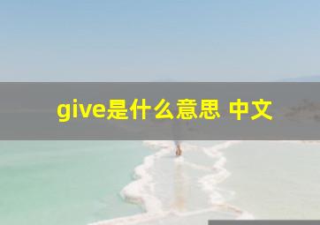 give是什么意思 中文